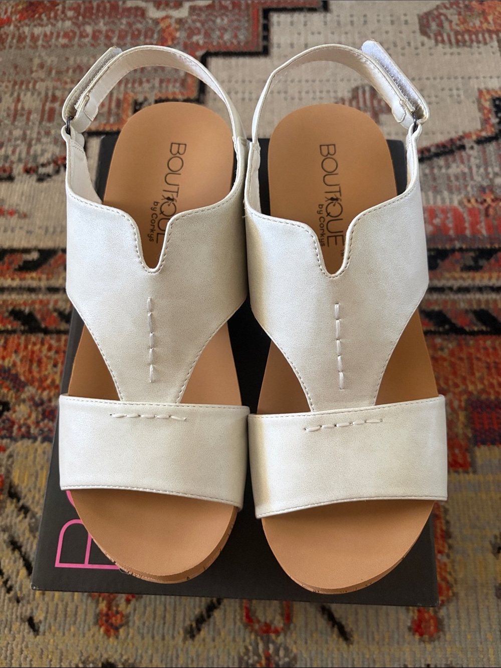 Corkys White/Off-White Slingback Comfort Sandals